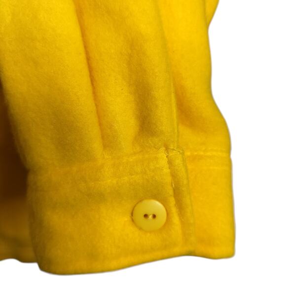 4370)Vintage 90s Authentic Forenza Large Solid Yellow Button Down Fleece Jacket - Picture 5 of 9